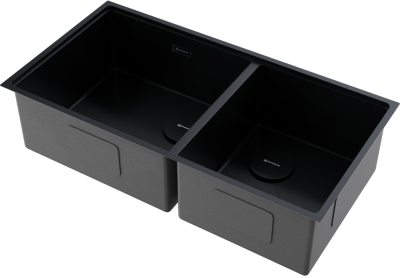 Детальное фото товара: Omoikiri Taki 85-2-LB-U/IF-GB Side, мойка, нержавеющая сталь/графит