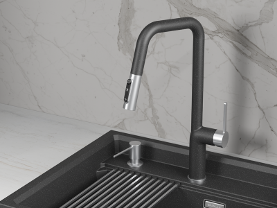 Детальное фото товара: GRANULA 9011 смеситель, нержавеющая сталь, черный