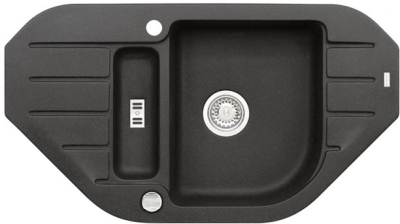 ALVEUS NIAGARA 60, мойка, гранит, черный (с сифоном 1105297)