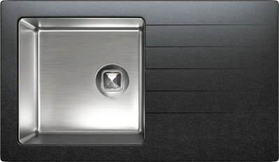 Tolero Twist TTS-860, мойка, гранит/нержавеющая сталь, уголь