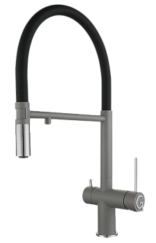 Фото товара: Rivelato ADRIA 1523517 grigio/cromo, смеситель, гранит, серый/хром