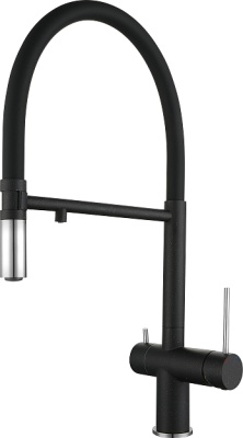 Rivelato ADRIA 1523517, смеситель, гранит, черный 502 хром