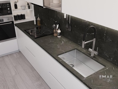 Детальное фото товара: Emar EMB-660(UN) PVD Nano Satin, мойка, нержавеющая сталь, сатин