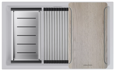Детальное фото товара: Paulmark LUMI-MULTI SINK 74 UNI, мойка, гранит, белый