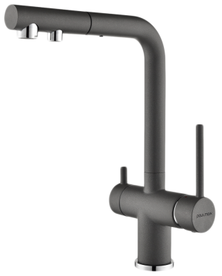 Детальное фото товара: Paulmark SERPENTINE, смеситель, гранит, серый металлик