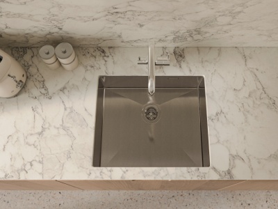 Детальное фото товара: Rivelato RINOX 5444 UN PVD black, мойка, нержавеющая сталь, черный