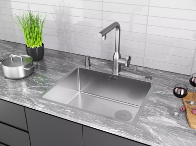 Paulmark URBAN, смеситель, брашированная сталь Детальное фото товара: Paulmark URBAN, смеситель, брашированная сталь