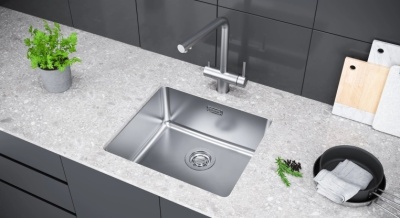 Детальное фото товара: KUCHENSTERN FOKUS-F, смеситель, нержавеющая сталь