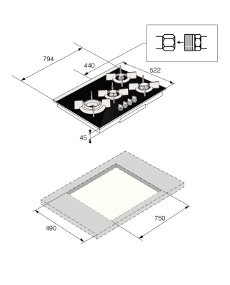 Детальное фото товара: ASKO HG8843BGB1 газовая поверхность