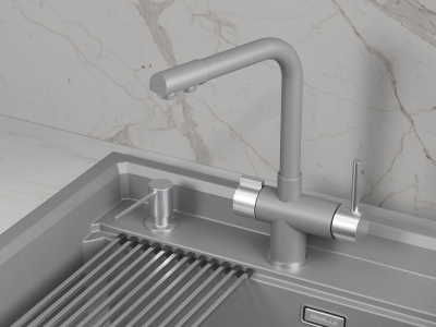 Детальное фото товара: GRANULA 5008 смеситель, гранит, алюминиум