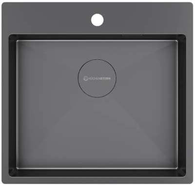 Детальное фото товара: KUCHENSTERN WERK 60, мойка, нержавеющая сталь, вороненая сталь