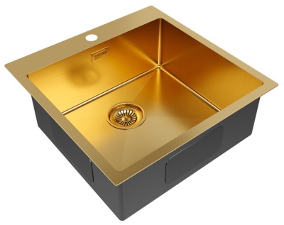Paulmark KRONER 51, мойка, нержавеющая сталь, брашированное золото Детальное фото товара: Paulmark KRONER 51, мойка, нержавеющая сталь, брашированное золото