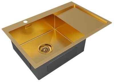 Детальное фото товара: Paulmark KRONER 78F, мойка, нержавеющая сталь, брашированное золото