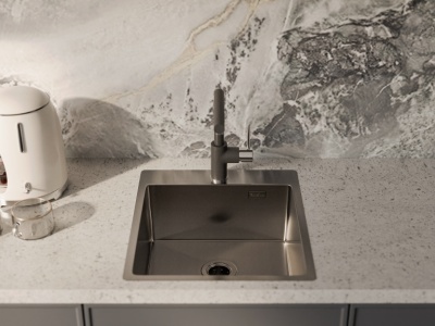 Детальное фото товара: Rivelato RINOX 4450 PVD black, мойка, нержавеющая сталь, черный