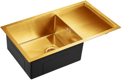 Детальное фото товара: Emar EMB-124 PVD Nano Golden, мойка, нержавеющая сталь, золото