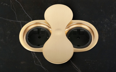 SFL EIGHT (2*220) блок розеток, провод 1м с евровилкой мат. золото SFL EIGHT (2*220) блок розеток, провод 1м с евровилкой мат. золото