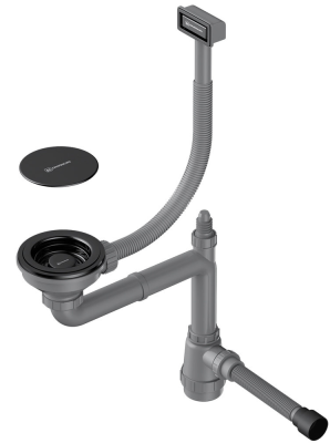 Omoikiri WK-1C-GB Арматура для одночашевых моек с прямоугольным переливом, графит