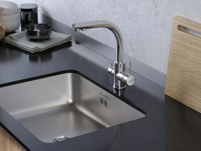 Paulmark ESSEN, смеситель, брашированная сталь Детальное фото товара: Paulmark ESSEN, смеситель, брашированная сталь