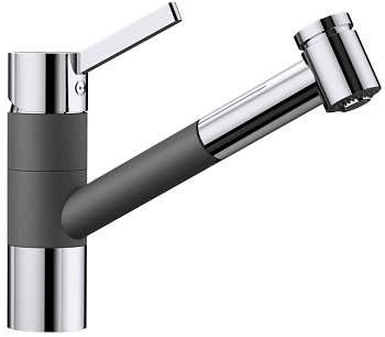Фото товара: Blanco Tivo-S смеситель, хром/гранит, темная скала