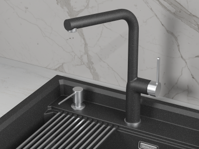 Детальное фото товара: GRANULA 9502 смеситель, гранит, черный