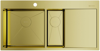 Omoikiri Akisame 100-2-LG-L, мойка, нержавеющая сталь/светлое золото, чаша слева