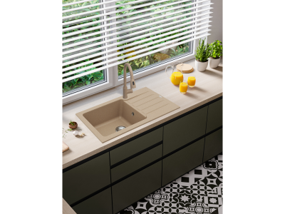 Детальное фото товара: ALVEUS GRANITAL NIAGARA 90 G55 BEIGE, мойка, гранит, бежевый (с сифоном 1130548)