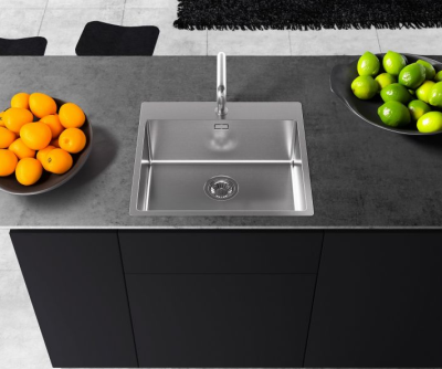 Детальное фото товара: ALVEUS NOX 120 BRS, мойка, нержавеющая сталь (в комплекте с интегрированным сифоном)