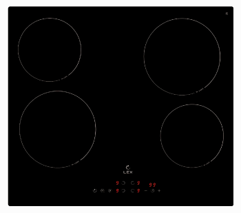 Фото товара: LEX EVH 6040B BL стеклокерамическая поверхность