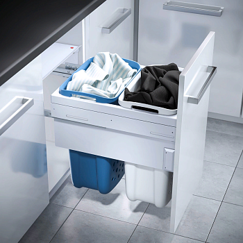 Фото товара: Hailo Laundry Carrier система хранения белья 2 корзины по 33 л