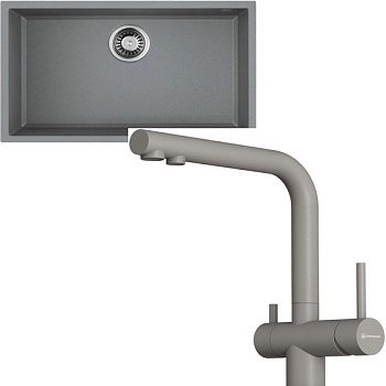 Фото товара: Omoikiri Tedori 66-U-GR + Nagano-P-GR leningrad grey