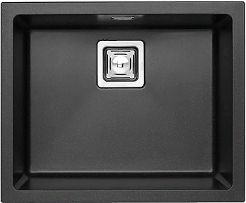 Фото товара: ALVEUS QUADRIX 50 GRANITAL+ TWILIGHT-G05M, мойка, гранит, черный металлик (в комп.с сифоном 1133398)