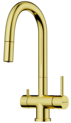 Детальное фото товара: Omoikiri Akita-S-LG, смеситель, светлое золото