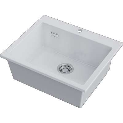 Детальное фото товара: Omoikiri Omishima 60-WH Glossy, мойка, керамика, белый глянцевый