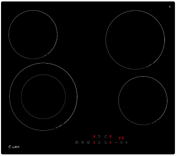 Фото товара: LEX EVH 6041 BL стеклокерамическая поверхность