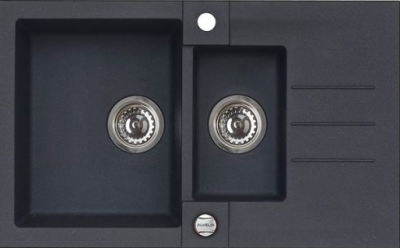 ALVEUS ROCK 70 GRANITAL CARBON-G91, мойка, гранит, черный (с сифоном 1105299)