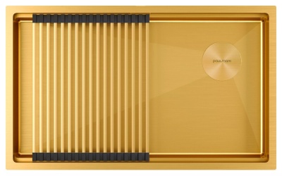 Paulmark NEXT-PRO 74 UNI, мойка, нержавеющая сталь, брашированное золото Paulmark NEXT-PRO 74 UNI, мойка, нержавеющая сталь, брашированное золото