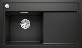 Фото товара: Blanco Zenar 45S, мойка, гранит, черный, с клапаном-автоматом, чаша слева