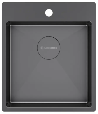 KUCHENSTERN WERK 45, мойка, нержавеющая сталь, вороненая сталь