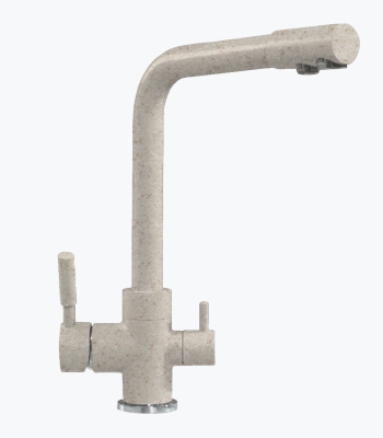 Детальное фото товара: Polygran Высокий Дуо, смеситель, кремовый 327