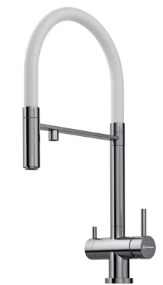 Omoikiri Kanto-BN-WH латунь/нерж. сталь/белый гибкий шланг