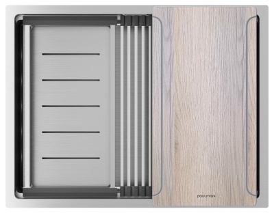 Детальное фото товара: Paulmark NEXT-MULTI SINK 58 UNI, мойка, нержавеющая сталь брашированная