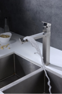 Детальное фото товара: Oulin OL-8015, смеситель, нержавеющая сталь сатин