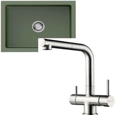 Детальное фото товара: Omoikiri Mikura 61-OL + Takamatsu-S-BN olive