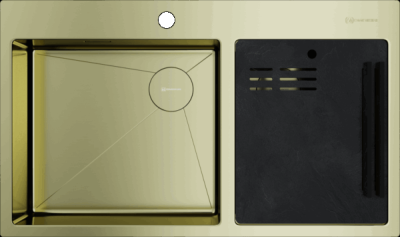 Omoikiri Akisame 86-2 Side-LG, мойка, нержавеющая сталь/светлое золото Omoikiri Akisame 86-2 Side-LG, мойка, нержавеющая сталь/светлое золото