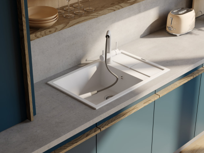 Детальное фото товара: Omoikiri Sumi 78A-LB-WG, мойка, керамика, ветреный зеленый