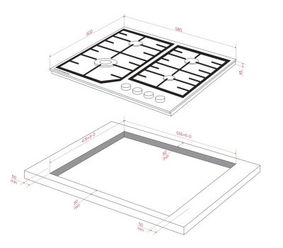 Детальное фото товара: Kuppersberg FS 66 B газовая поверхность