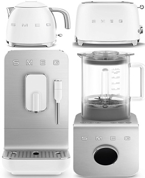 Фото товара: Smeg KLF03WHMEU + TSF01WHMEU + BCC12WHMEU + BLC01WHMEU