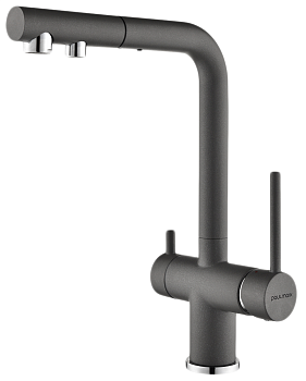 Фото товара: Paulmark SERPENTINE, смеситель, гранит, серый металлик