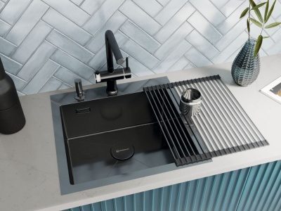 Детальное фото товара: Omoikiri Akisame 51-GM, мойка, нержавеющая сталь/вороненая сталь