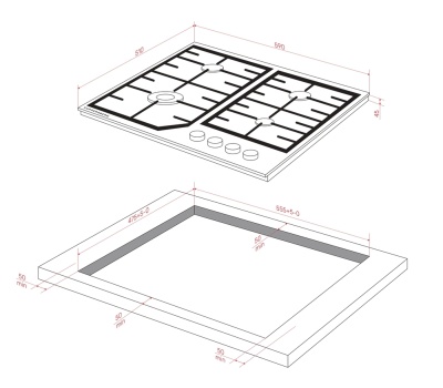 Детальное фото товара: Kuppersberg FG 66 B газовая поверхность